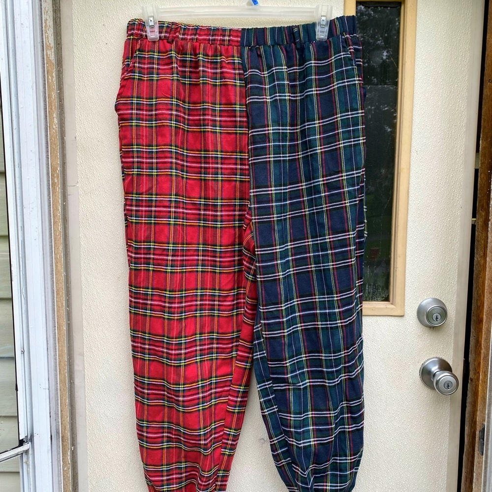 Split tartan pants
